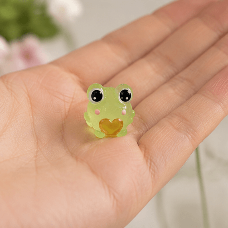 Glow-in-the-Dark Kawaii Frog Expressions Miniatures – Set of 6