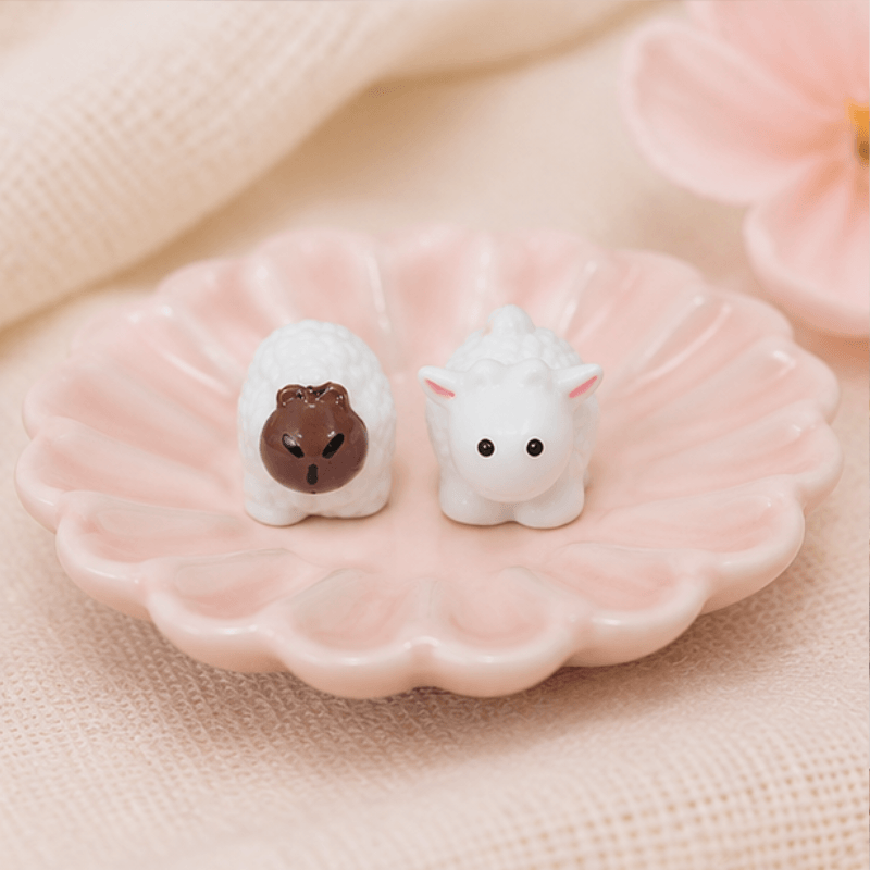 Miniature Fluffy Flock Sheep Tiny Resin Figurines | Fairy Garden & Micro Landscape Decor