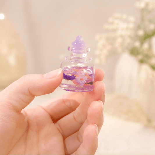 Aesthetic Miniature Perfume Bottles with Floral Lid