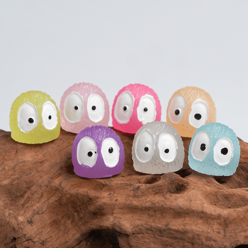 Glow-in-the-Dark Translucent Big-Eyed Mini Owl Figurine