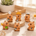 Miniature Career Capybara Professional Figurines (Set of 6) | Funny Desk Buddies