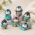 Miniature Cozy Winter Outfit Penguin Figurines (Set of 6) | Cute Desk & Shelf Decor