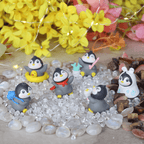 Miniature Playtime Party Penguin Figurines (Set of 6) | Whimsical Tabletop Decor