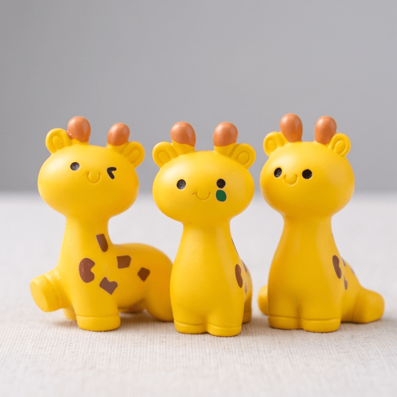 Playful Baby Giraffe Miniatures in Cute Poses - Set of 3