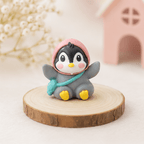Miniature Cozy Winter Outfit Penguin Figurines (Set of 6) | Cute Desk & Shelf Decor