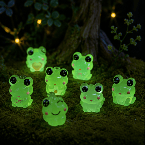 Glow-in-the-Dark Kawaii Frog Expressions Miniatures – Set of 6