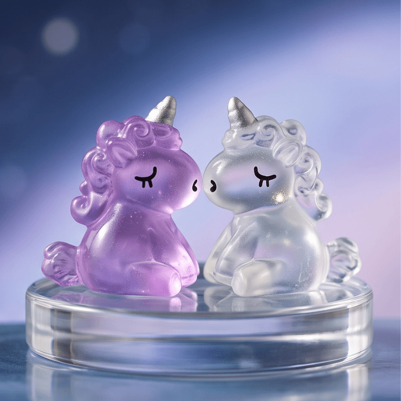 Glow-in-the-Dark Translucent Sleeping Unicorn Miniature