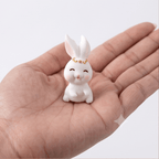 Miniature Bunny Family Gathering Figurines (Set of 4) | Cozy Dollhouse & Tabletop Accent