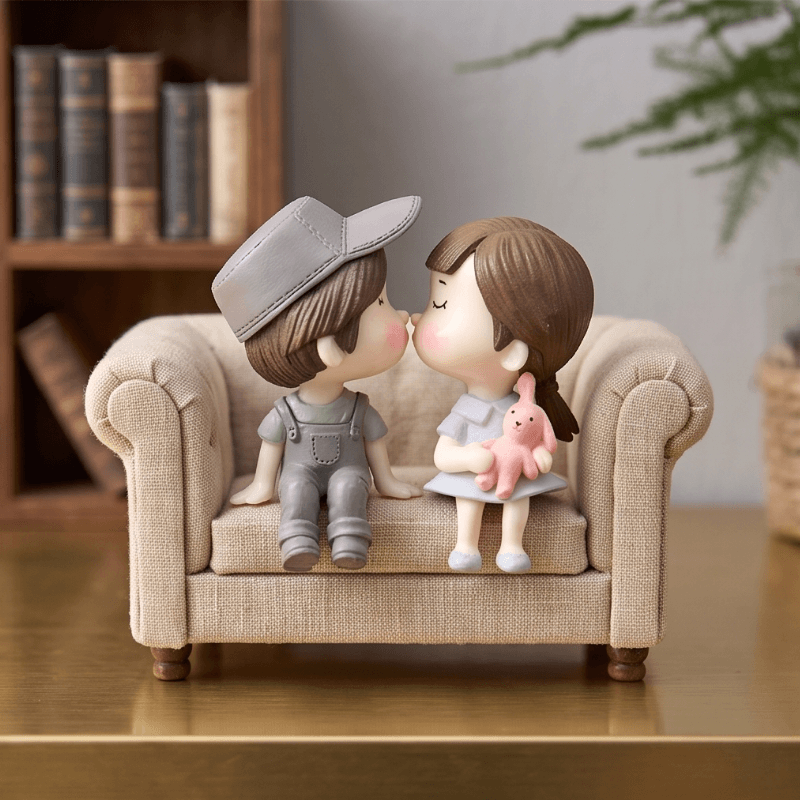 Sweet Boy & Girl Seating Miniature Set - 2 Pieces Set