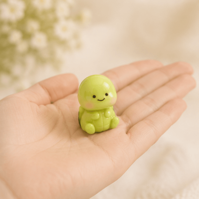 Miniature Happy Little Turtle Figurines (Set of 5) | Kawaii Desk & Terrarium Pets