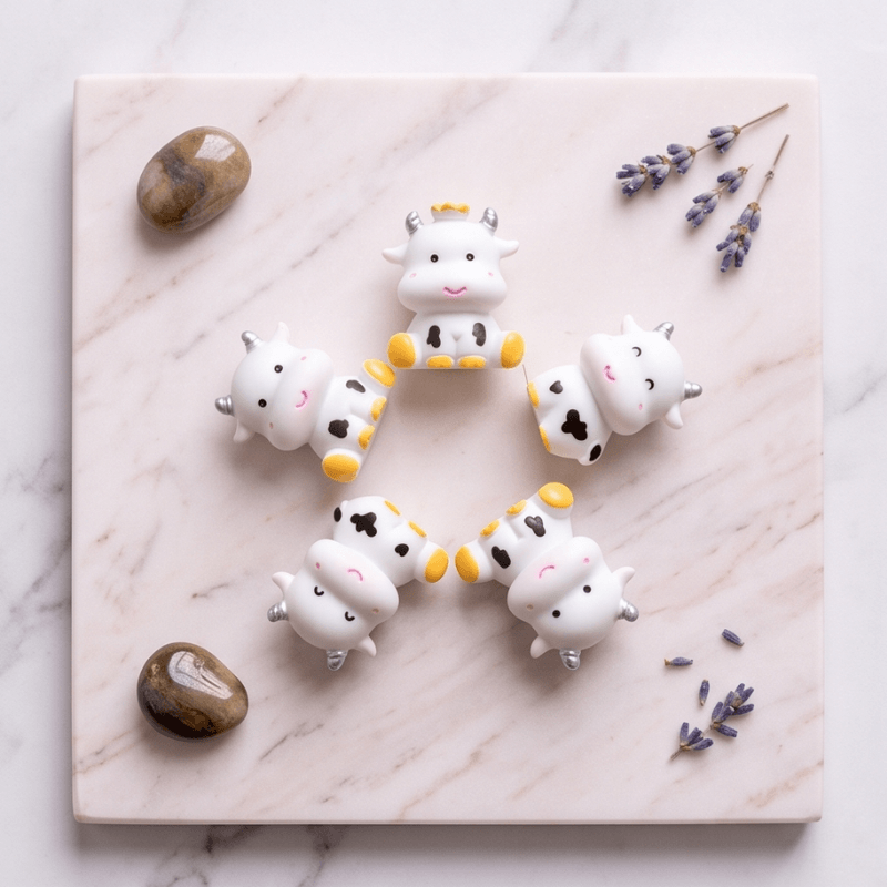 Miniature Playful Dairy Cows (Set of 4) | Farmyard Micro Landscape