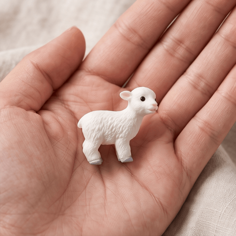 Miniature Gentle Meadow Baby Lamb Figurine | Cute Fairy Planter & Desk Decor