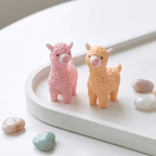 Miniature Pastel Alpaca Sheep Figurines | Kawaii Desk & Planter Decor (Set of 2)