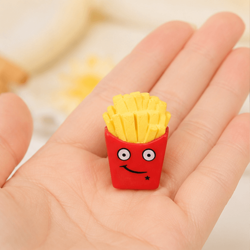 Kawaii Face French Fries Box Miniature - Dollhouse Fast Food Prop