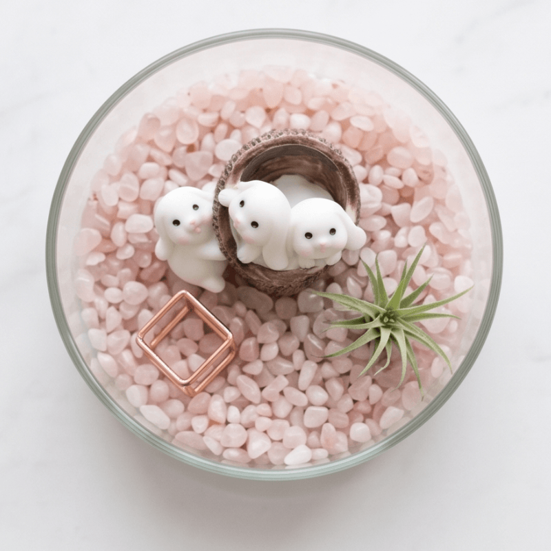 Miniature Puppies Playing in Basket Figurine | Cozy Mini Landscape Decor