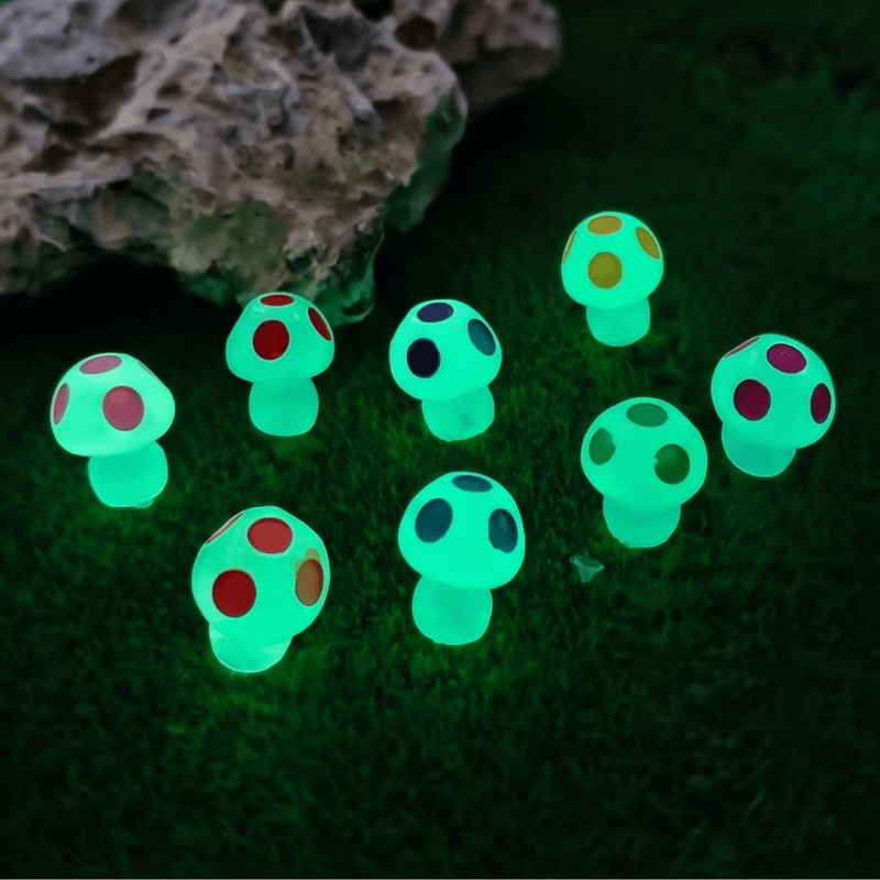 Glow-in-the-Dark Translucent Mini Mushroom Figurine