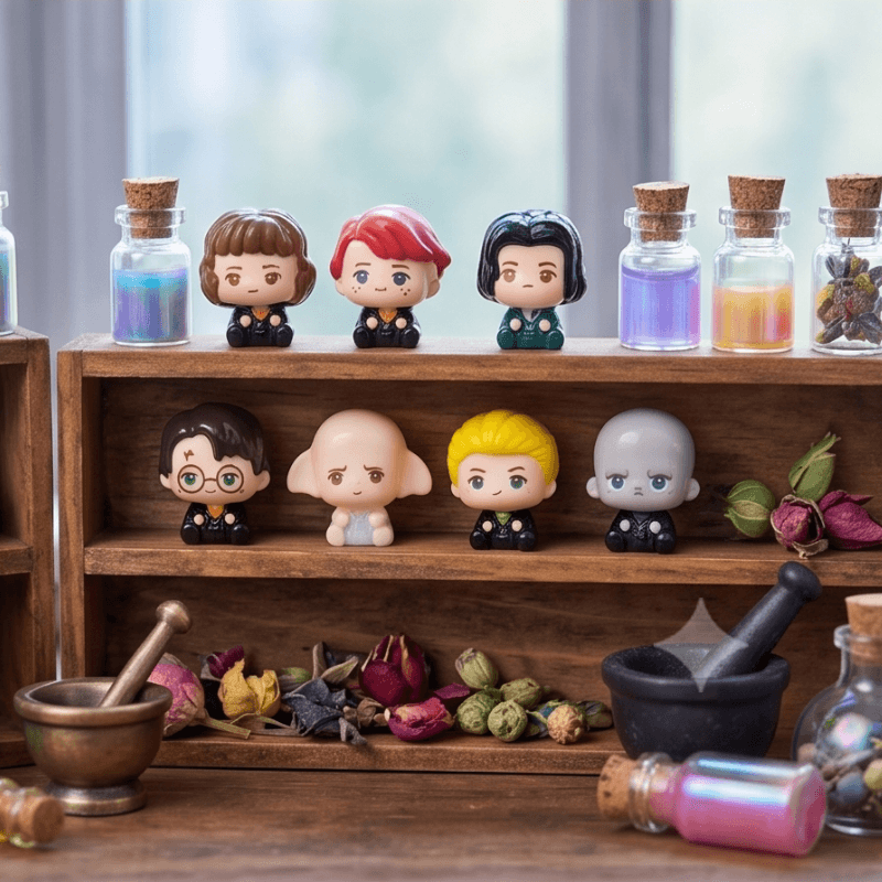 Miniature Harry Potter Collectible Figurines (Set of 7) | Cute Chibi Desk Buddies