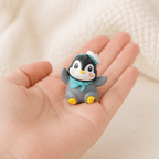 Miniature Cozy Winter Outfit Penguin Figurines (Set of 6) | Cute Desk & Shelf Decor