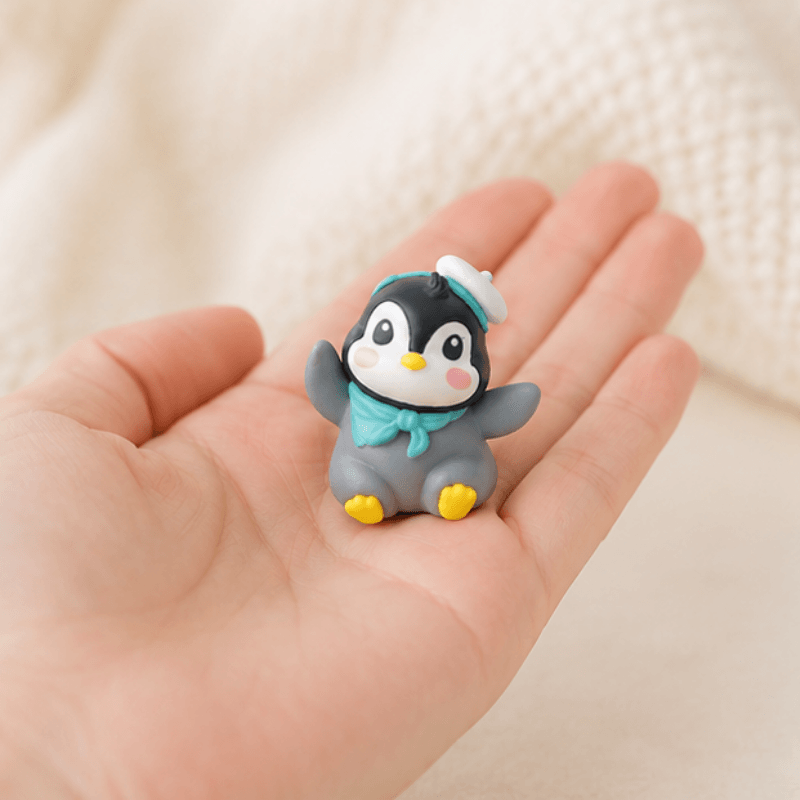 Miniature Cozy Winter Outfit Penguin Figurines (Set of 6) | Cute Desk & Shelf Decor