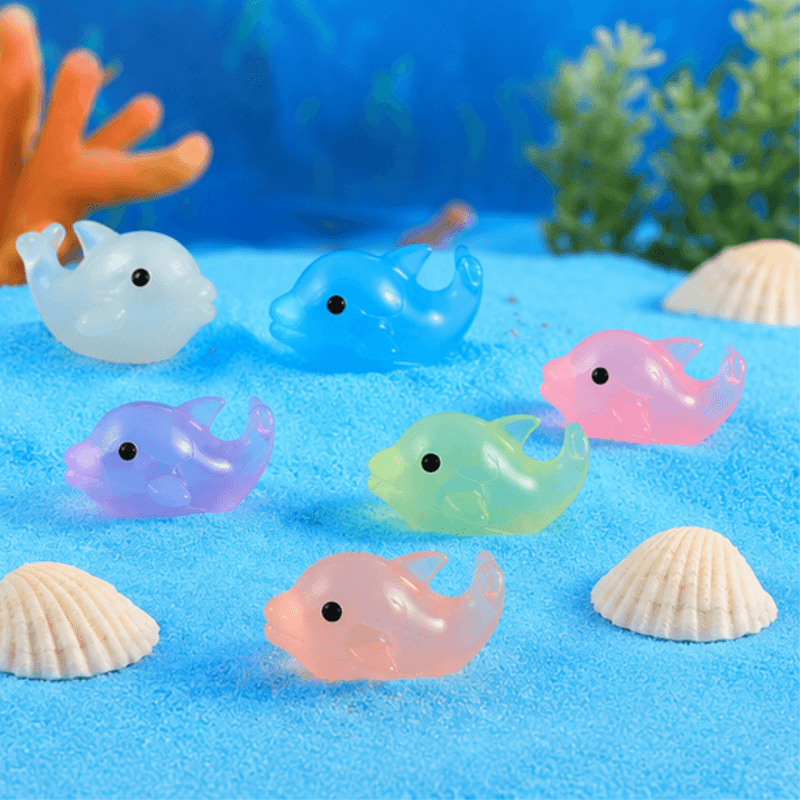 Glow-in-the-Dark Translucent Mini Dolphin Figurine