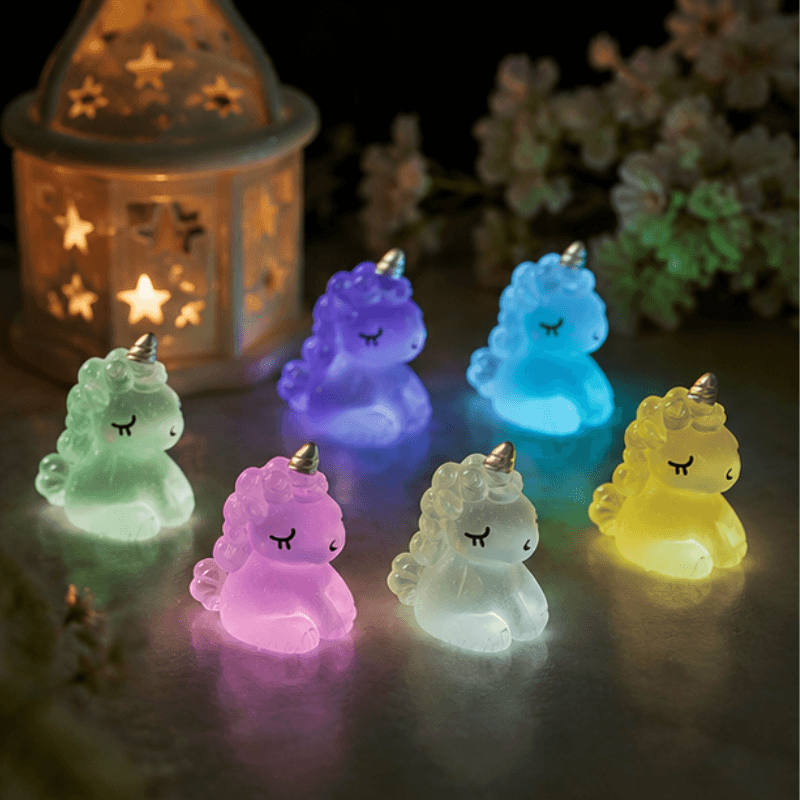 Glow-in-the-Dark Translucent Sleeping Unicorn Miniature
