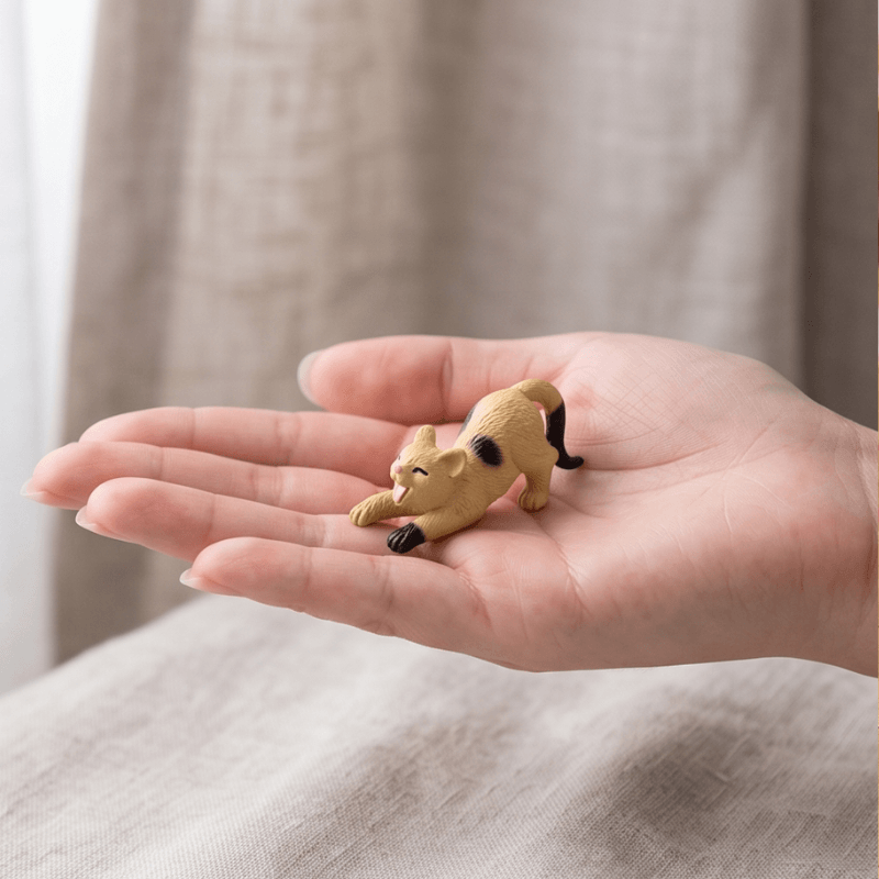 Miniature Expressive Cat Poses (Set of 6) | Realistic Feline Figurines