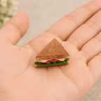Realistic Miniature Deli Club Sandwich Figurine - Dollhouse & Craft Prop