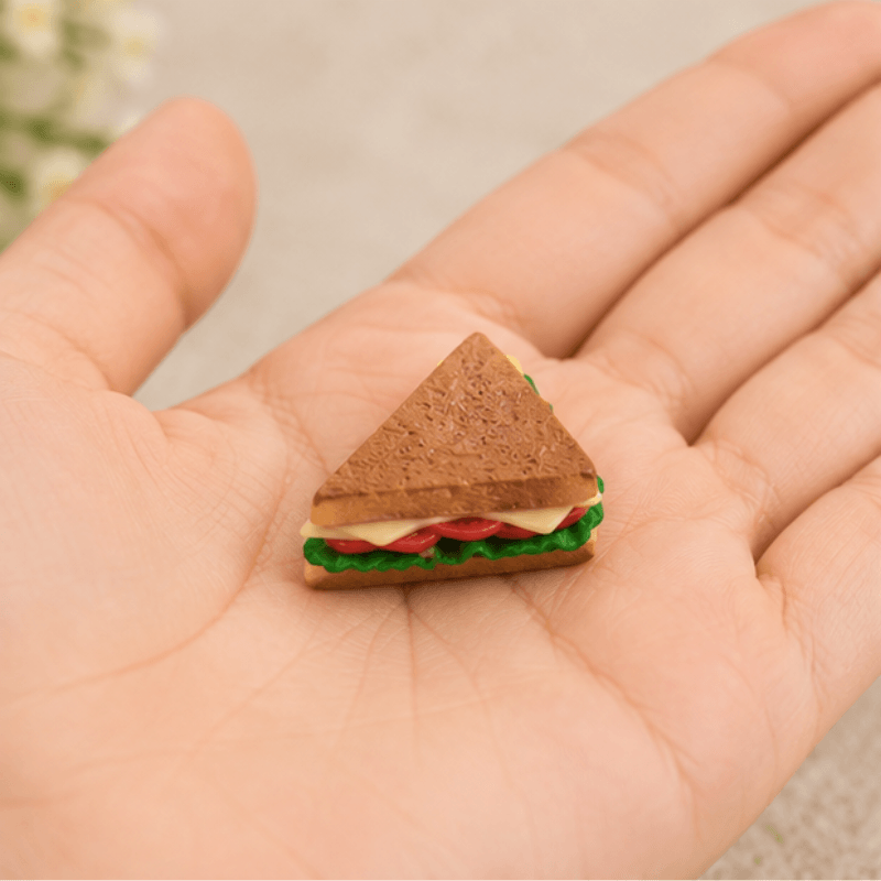 Realistic Miniature Deli Club Sandwich Figurine - Dollhouse & Craft Prop