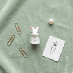 Miniature Sitting White Rabbits | DIY Terrarium & Desk Accents