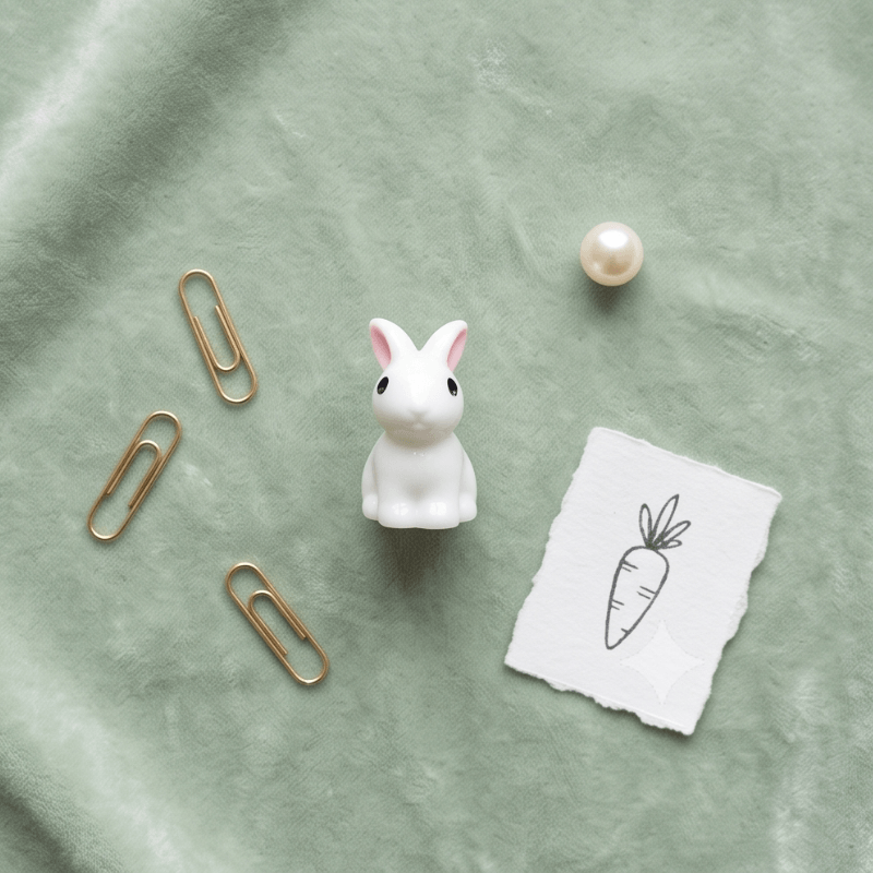 Miniature Sitting White Rabbits | DIY Terrarium & Desk Accents