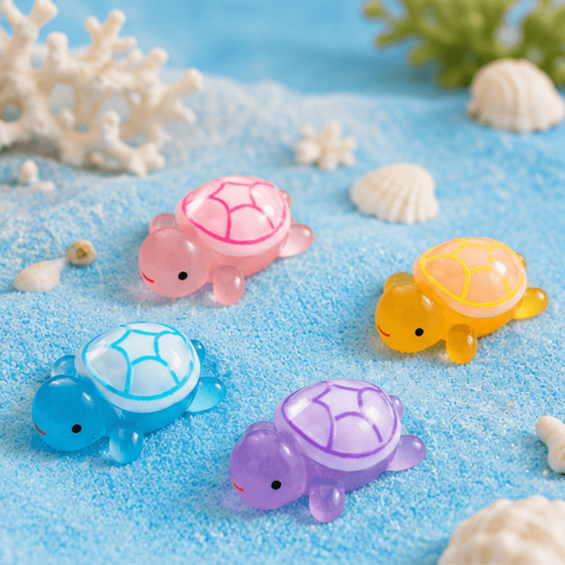 Glow-in-the-Dark Translucent Mini Sea Turtle Figurine