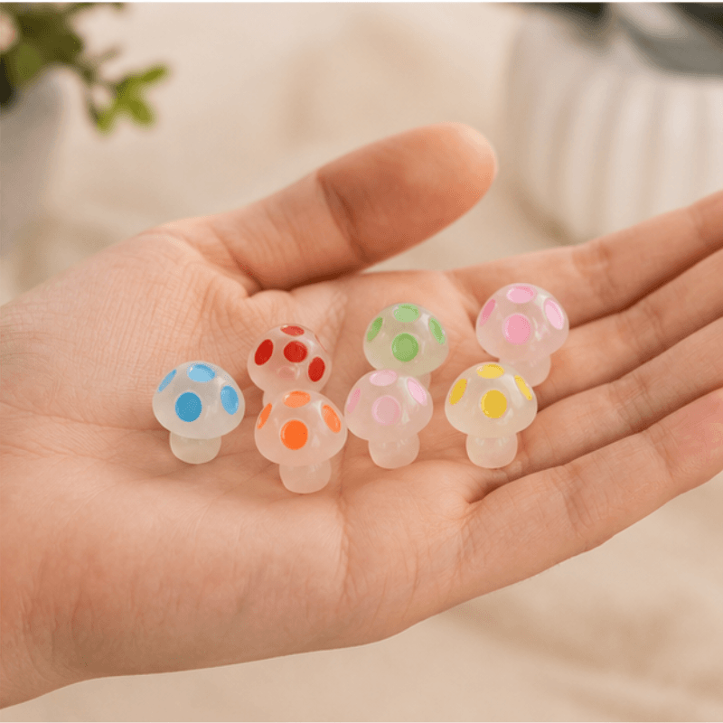 Glow-in-the-Dark Translucent Mini Mushroom Figurine