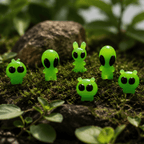 Glow-in-the-Dark Space Alien Miniatures – Set of 6