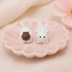 Miniature Fluffy Flock Sheep Tiny Resin Figurines (Set of 2) | Fairy Garden & Micro Landscape Decor