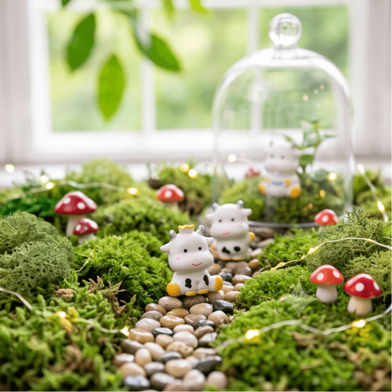Miniature Playful Dairy Cows (Set of 4) | Farmyard Micro Landscape
