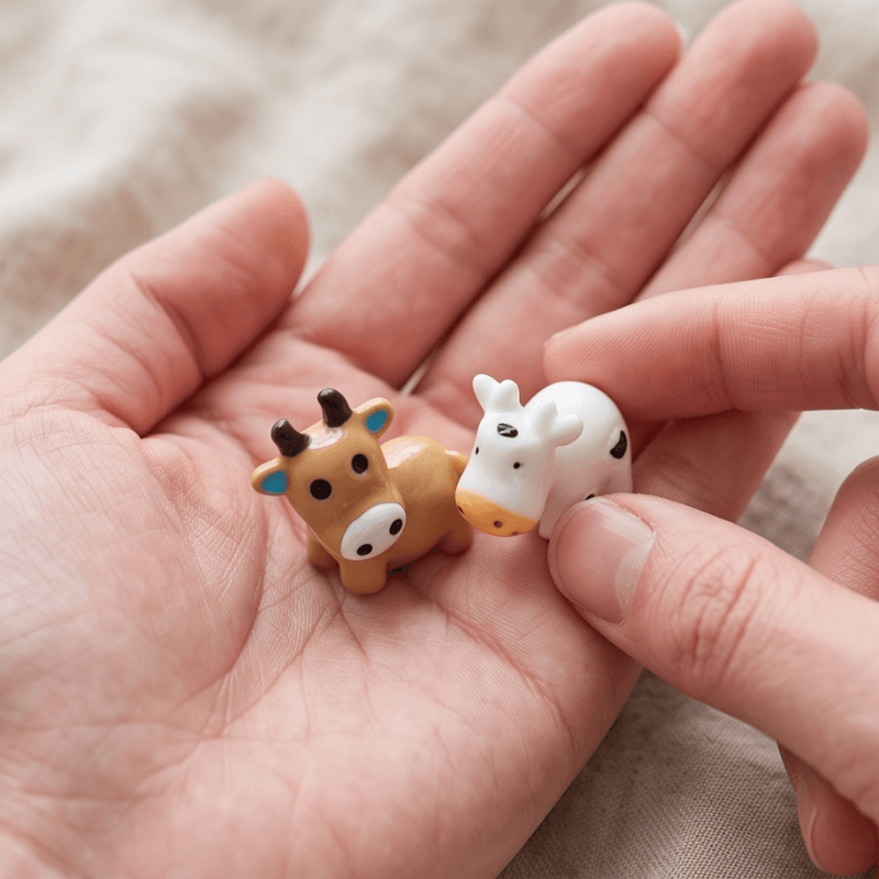 Miniature Stylized Farm Cows | Stream & Countryside Micro Decor