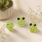 Glow-in-the-Dark Kawaii Frog Expressions Miniatures – Set of 6