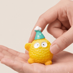 Miniature Fluffy Birthday Party Monster Figurines (Set of 5) | Colorful Desk Decor