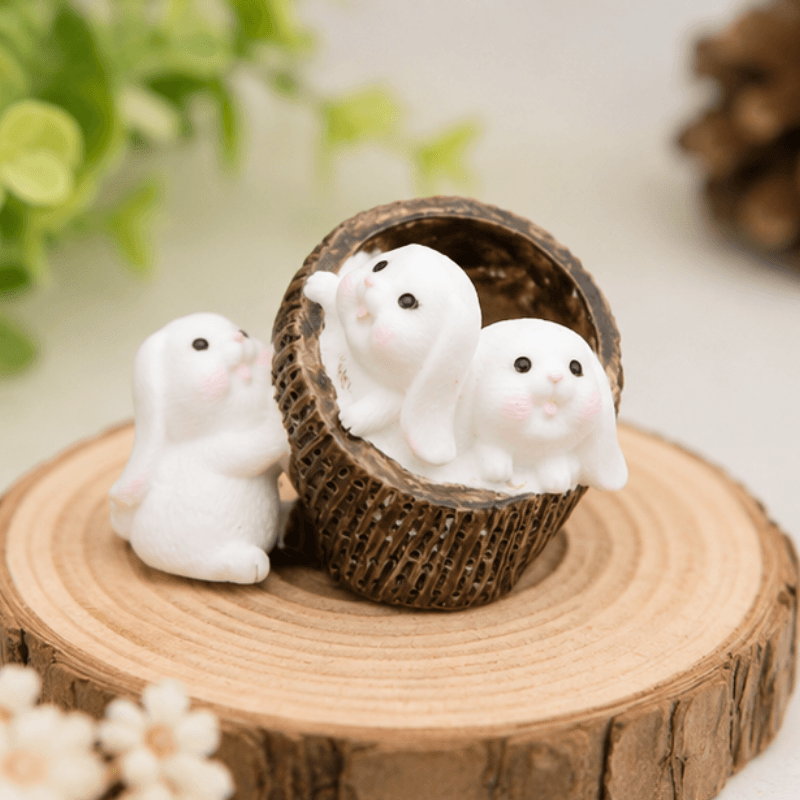 Miniature Puppies Playing in Basket Figurine | Cozy Mini Landscape Decor