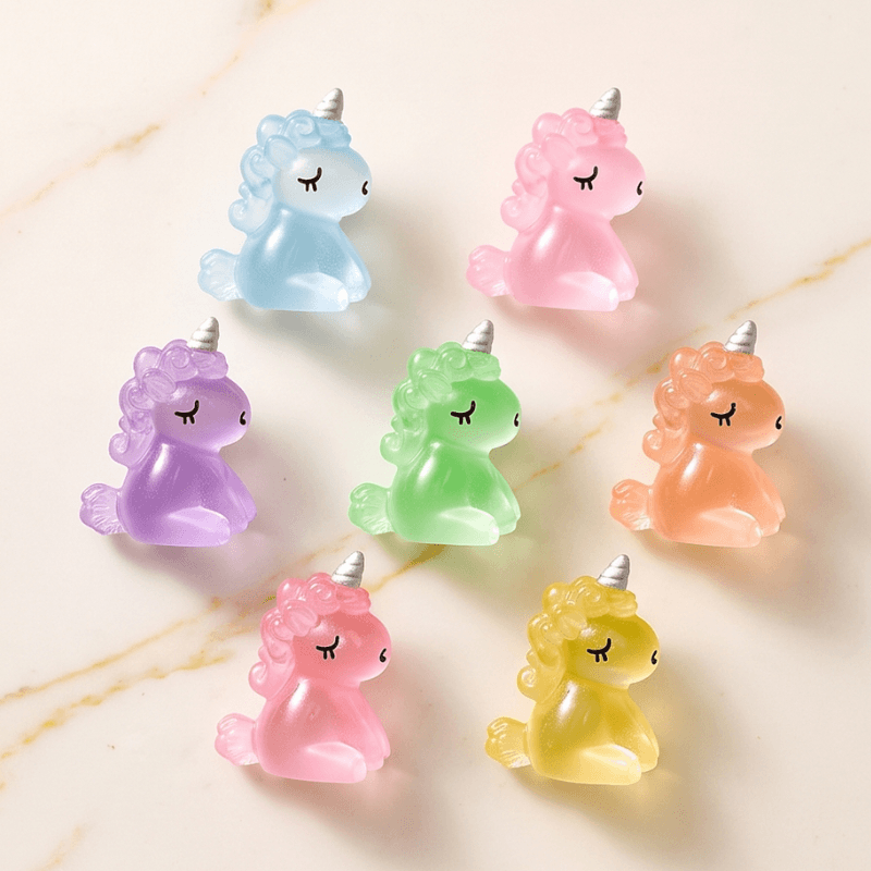 Glow-in-the-Dark Translucent Sleeping Unicorn Miniature