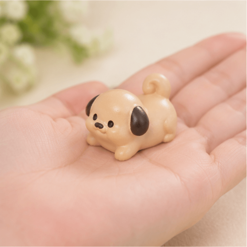 Miniature Chubby Puppy Dog Figurines (Set of 6) | Playful Mini Desk Buddies
