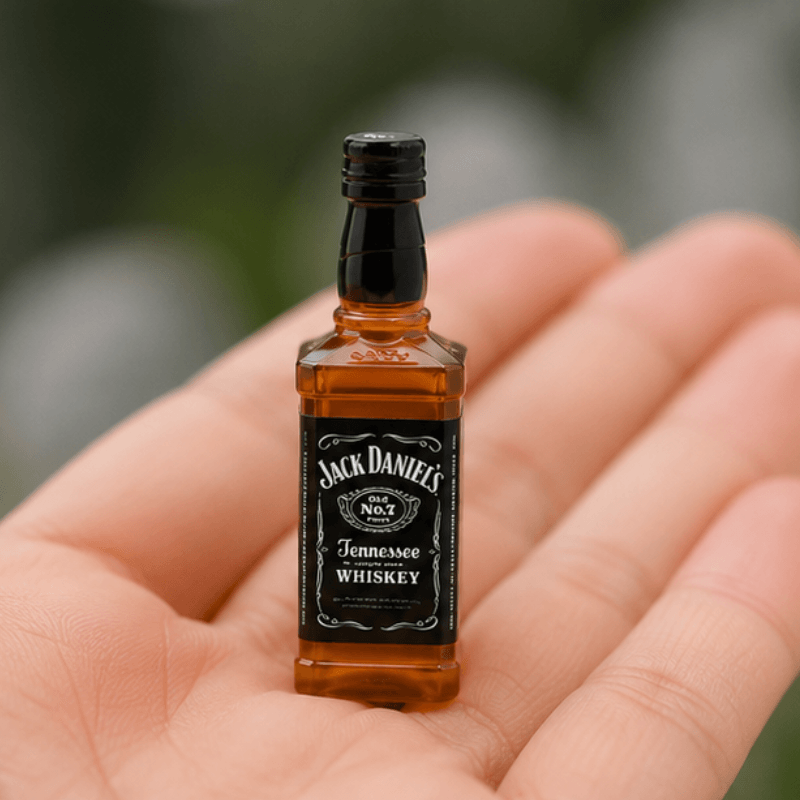 Miniature Jack Daniel's Whiskey Bottle Replica - Dollhouse Accessory & Prop