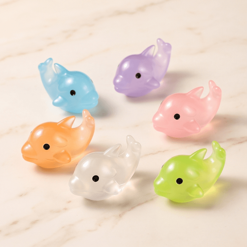 Glow-in-the-Dark Translucent Mini Dolphin Figurine