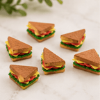 Realistic Miniature Deli Club Sandwich Figurine - Dollhouse & Craft Prop