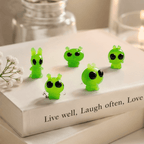 Glow-in-the-Dark Space Alien Miniatures – Set of 6