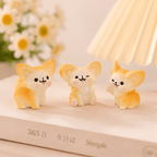 Playful Big-Eared Fox Miniatures in Cheerful Poses – Set of 3