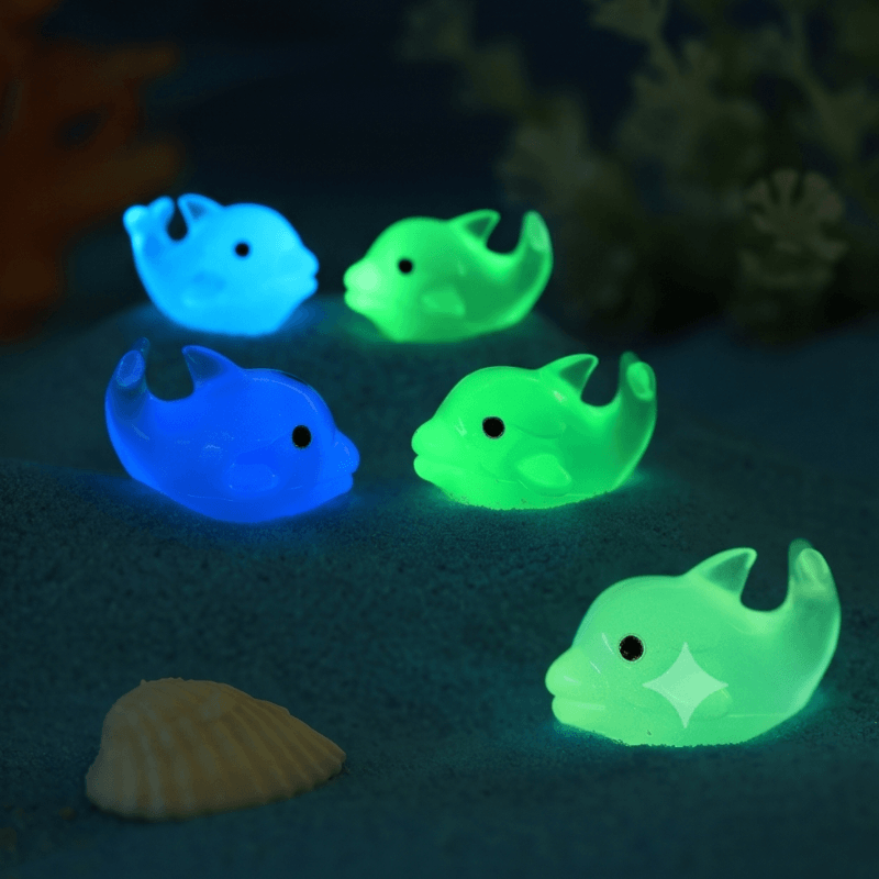 Glow-in-the-Dark Translucent Mini Dolphin Figurine
