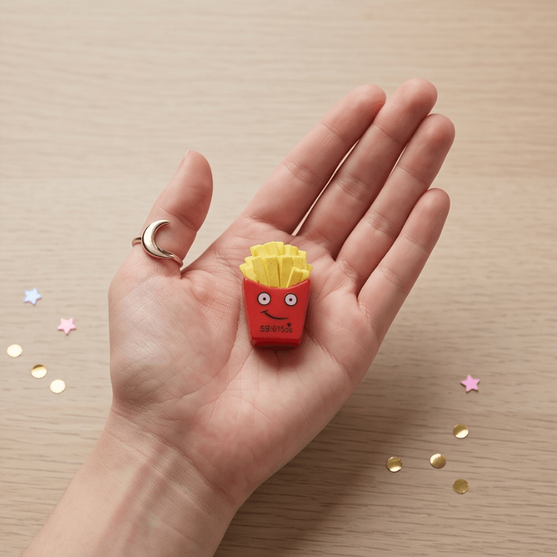 Kawaii Face French Fries Box Miniature - Dollhouse Fast Food Prop
