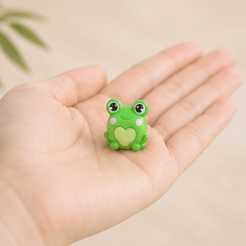 Miniature Crowned & Quirky Frog Figurines (Set of 6) | Playful Water Garden Decor