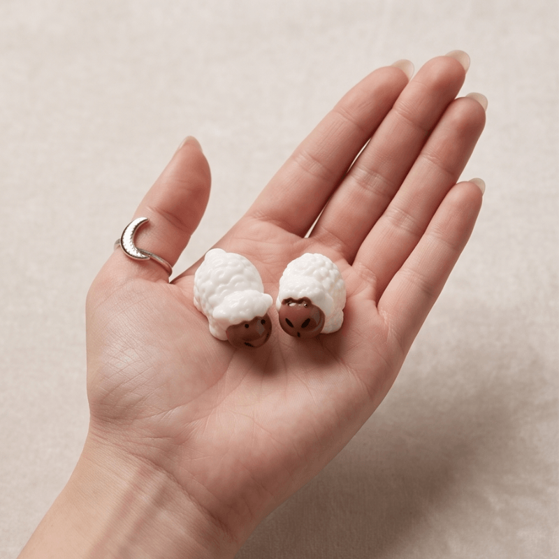Miniature Fluffy Flock Sheep Tiny Resin Figurines | Fairy Garden & Micro Landscape Decor